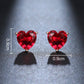 Red Jewel Heart Earrings