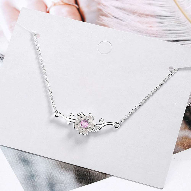 Cute Cherry Blossom Branch Necklace