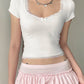 Bow Cutie Lace Trim Crop Top