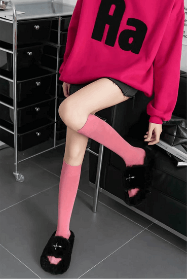 Candy Color Knee High Socks