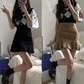 Retro High Waisted Low Pleated Skirt