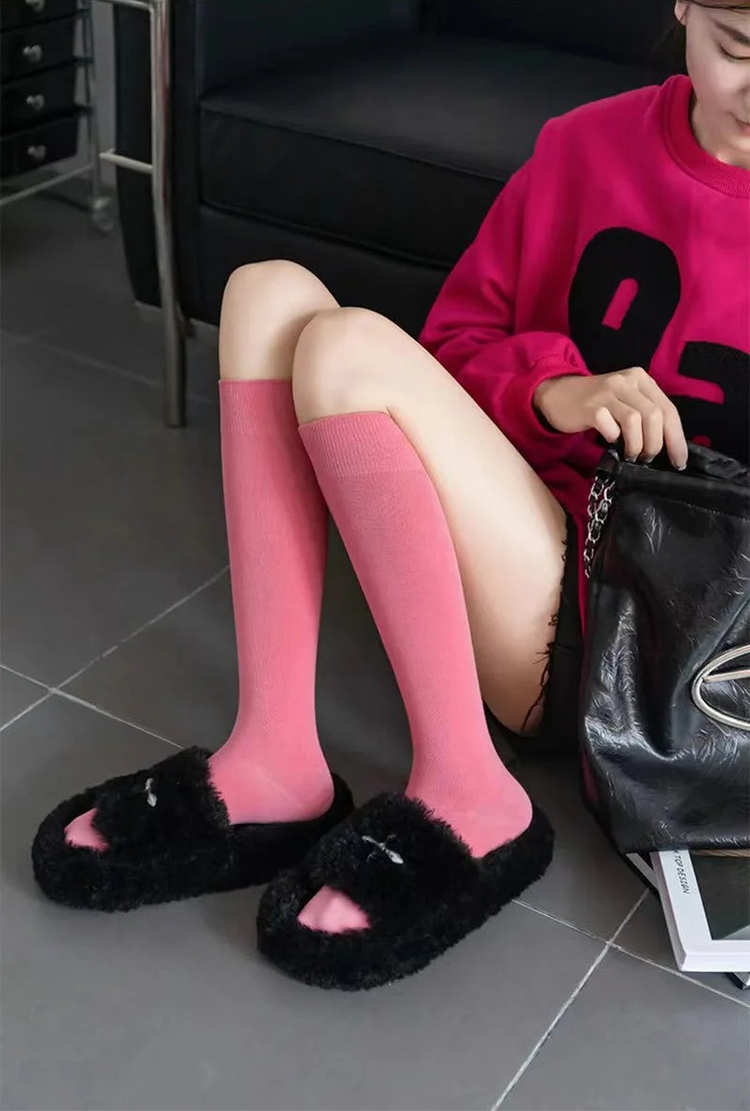 Candy Color Knee High Socks