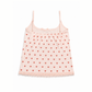 Back view flat lay of the non-ribbed Blush Crush Heart Lace Cami