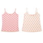 Side-by-side front view flat lay of the ribbed and non-ribbed Blush Crush Heart Lace Cami