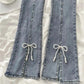 Beaded Split Bow Jeans