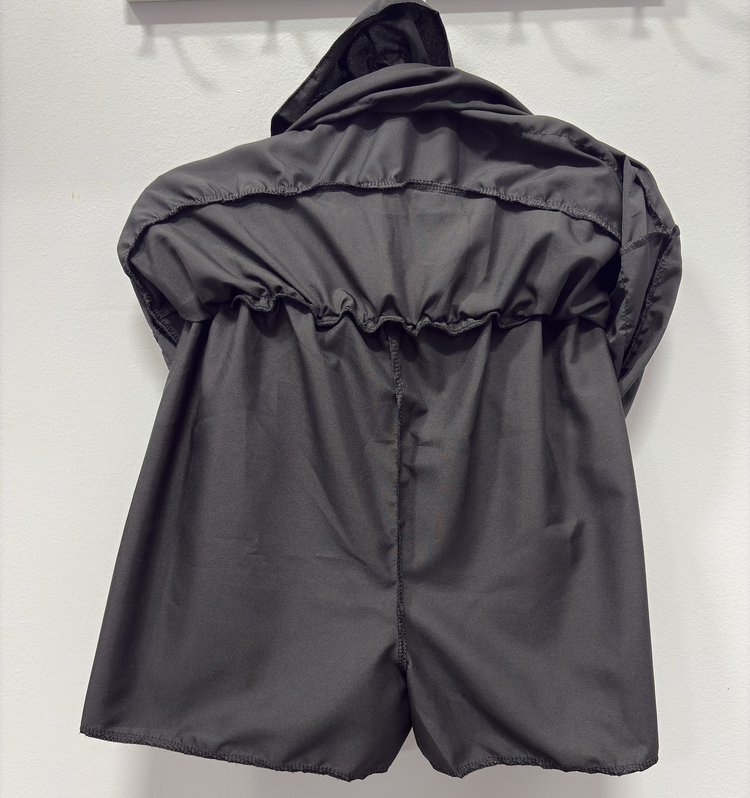 Inside look of the Frosted Layers Ruffle Skort in black, showcasing its built-in shorts.