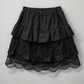 Flat lay of the Frosted Layers Ruffle Skort in black.