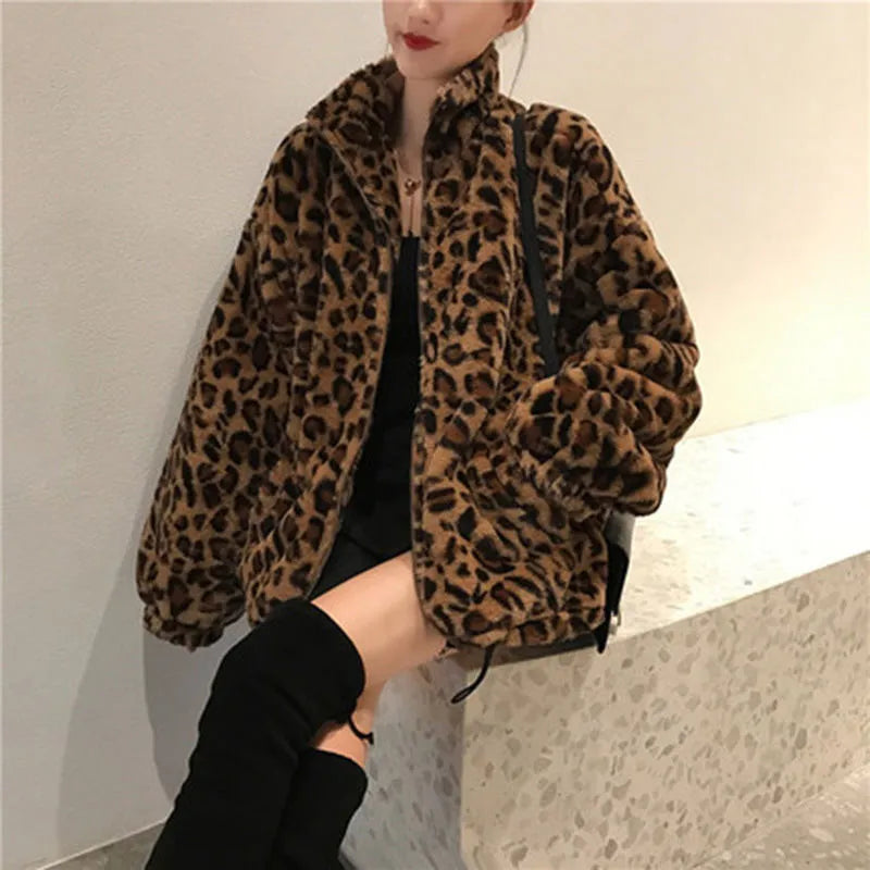 Leopard Print Faux Fur Coat – Two Moody