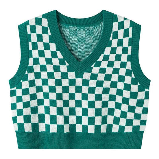 Checkerboard Sweater Vest