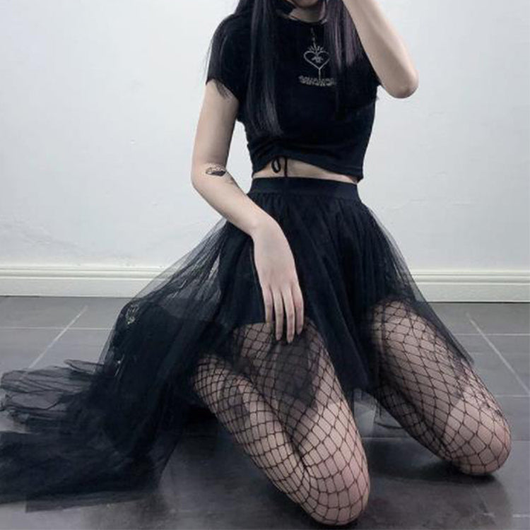 Punk Fairy Asymmetrical Mesh Skirt