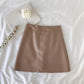 Candy Color Faux Leather Skort