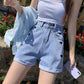 New Love Embroidered Denim Shorts