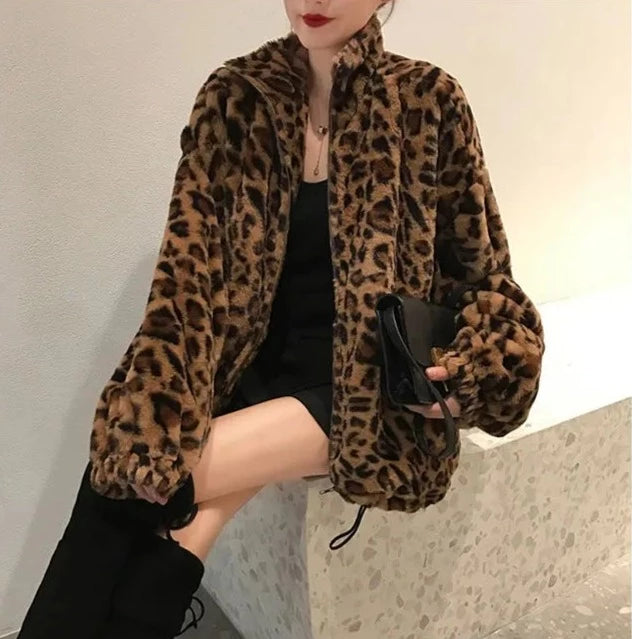 Leopard Print Faux Fur Coat – Two Moody