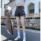 New Love Embroidered Denim Shorts