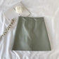 Candy Color Faux Leather Skort