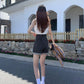 New Love Embroidered Denim Shorts