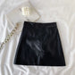 Candy Color Faux Leather Skort