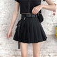 Gothic Streetwear Pleated Skort with Belt