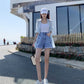 New Love Embroidered Denim Shorts