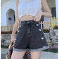 New Love Embroidered Denim Shorts
