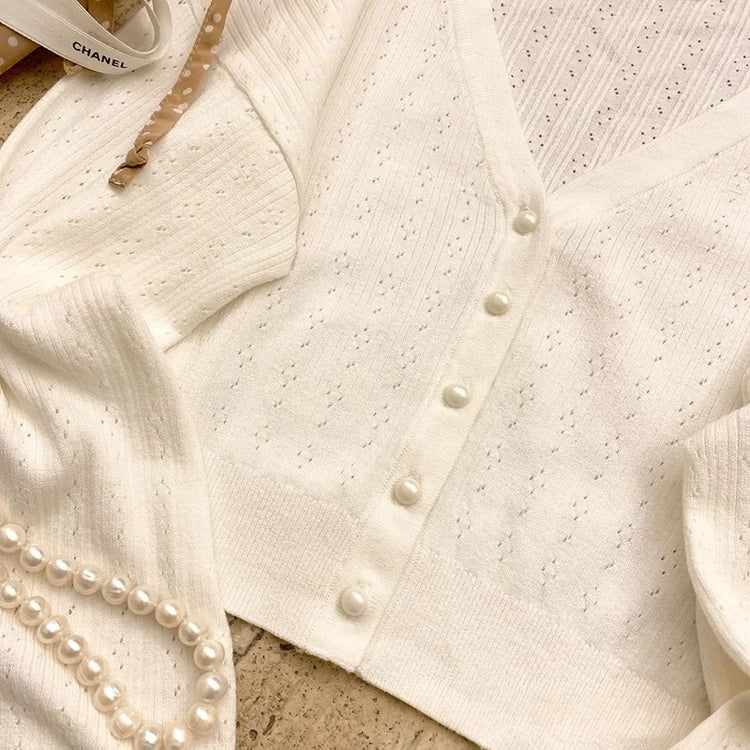 Dreamknit Lantern Sleeve Cropped Cardigan – Local Stock