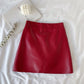 Candy Color Faux Leather Skort