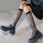 Sheer Heart Knee-High Socks