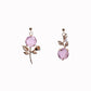 Asymmetrical Crystal Rose Earrings