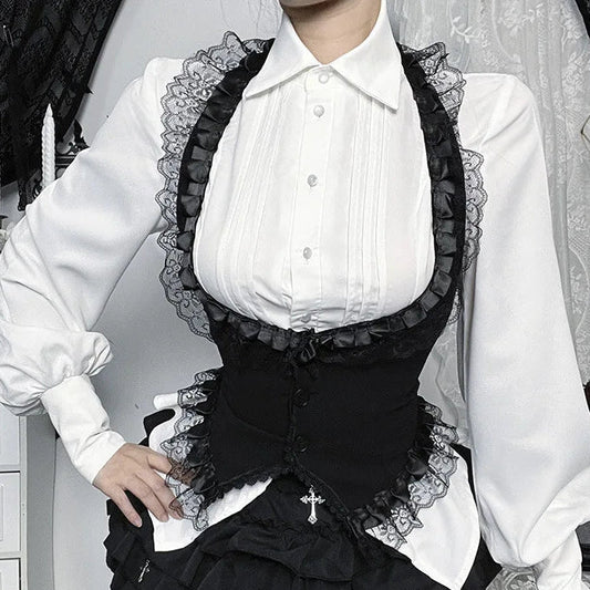 Nocturne Lace-Trim Halter Corset Top