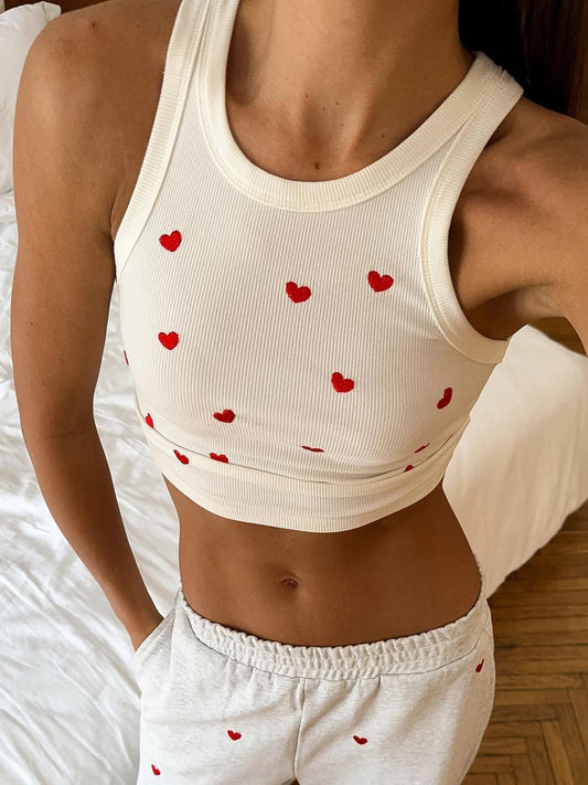 Heart of Hearts Cropped Tank Top