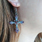 Heaven’s Kiss Crystal Cross Earrings
