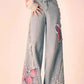 Distressed Pink Butterfly Jeans