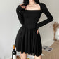 Dark Corset Long Sleeve Dress
