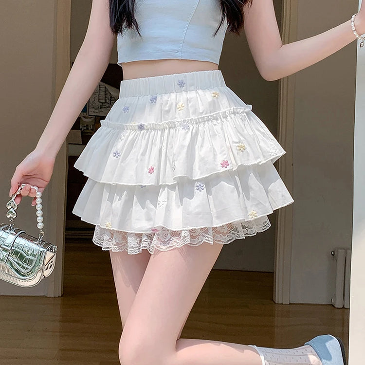 Daisy Daydream Lace Tiered Skort