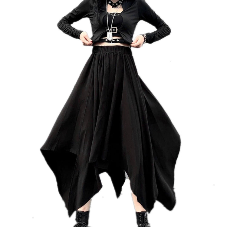 Eclipsed Edge Asymmetrical Midi Skirt – Local Stock