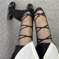 Winding Lace-Up Bow Stockings