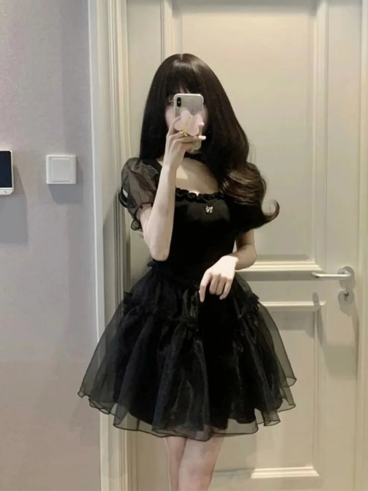 Flouncy Dark Princess Mini Dress