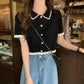 Pearl Pop Collar Knit Top