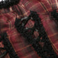 Dark Allure Strapless Lace-Up Plaid Corset