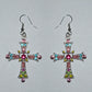 Heaven’s Kiss Crystal Cross Earrings