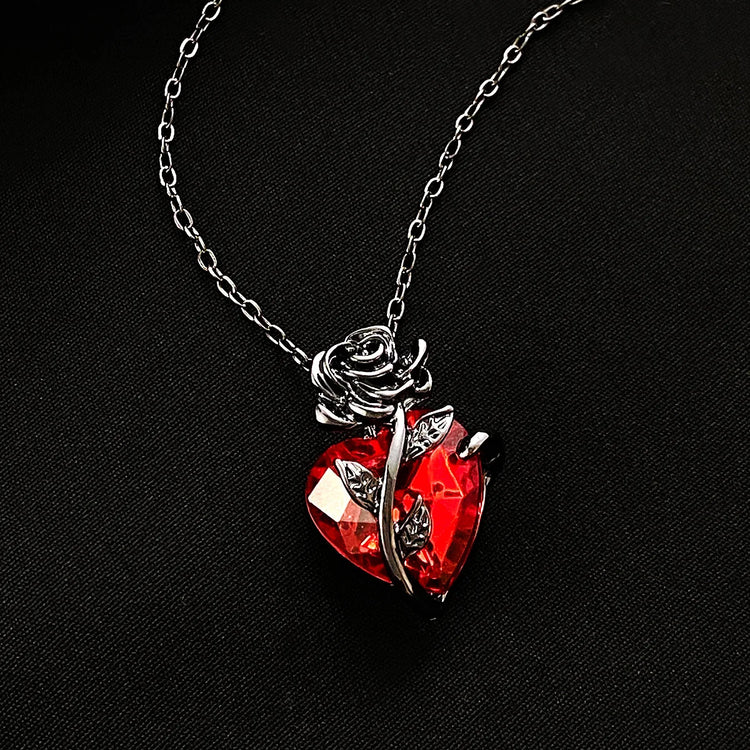 Gothic Rose Heart Necklace