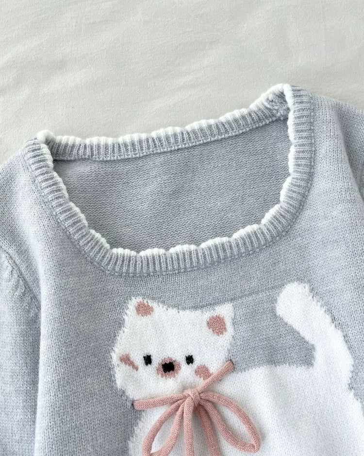 Bowtique Kitty Knit Sweater – Local Stock