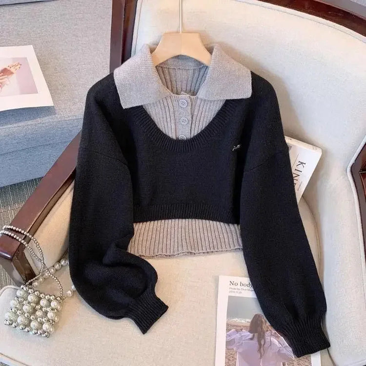 Campus Cutie Layered Knit Set – Local Stock