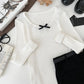 Coquette Lace-Trim Knit Top