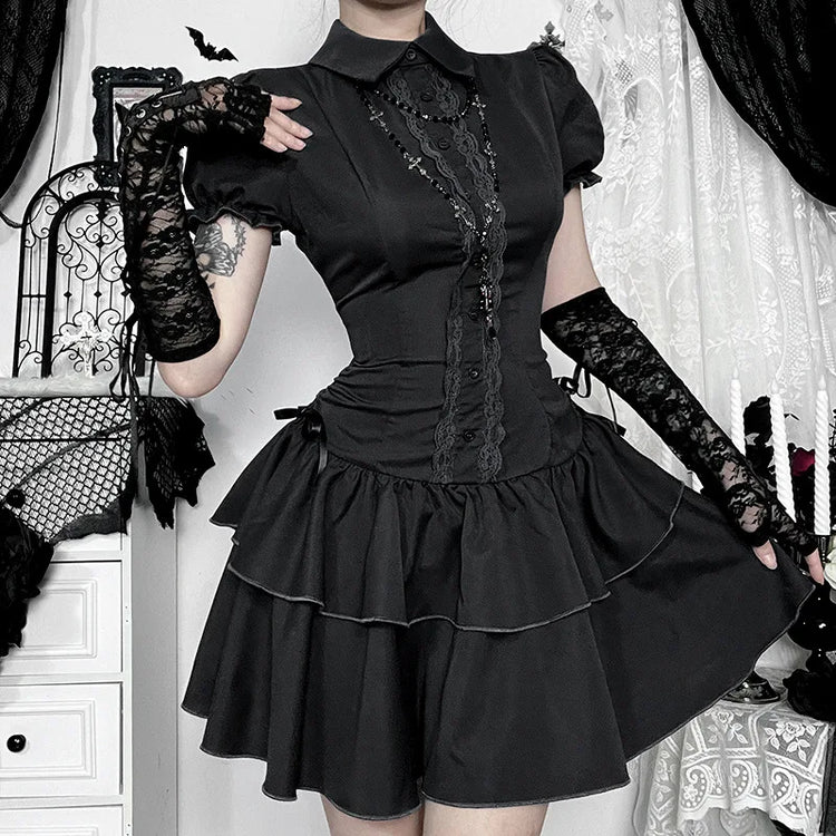 Midnight Academy Mini Dress – Local Stock