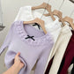 Coquette Lace-Trim Knit Top
