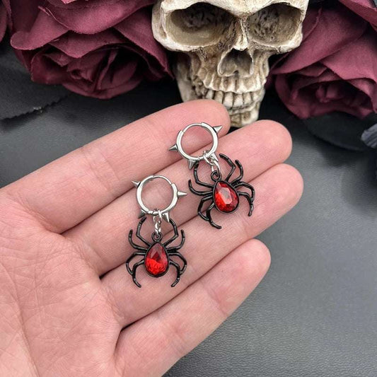 Hostile Red Spider Earrings