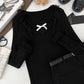 Coquette Lace-Trim Knit Top