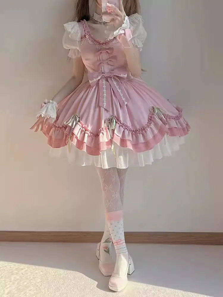 Pretty in Pink Lolita Bow Dress