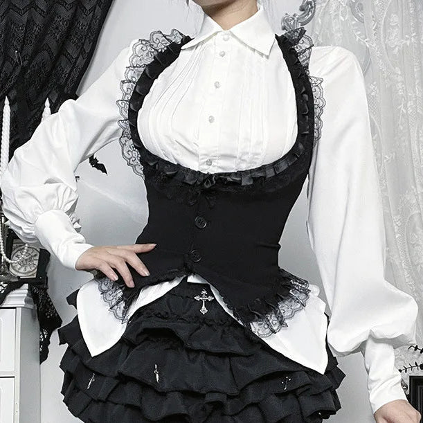 Nocturne Lace-Trim Halter Corset Top